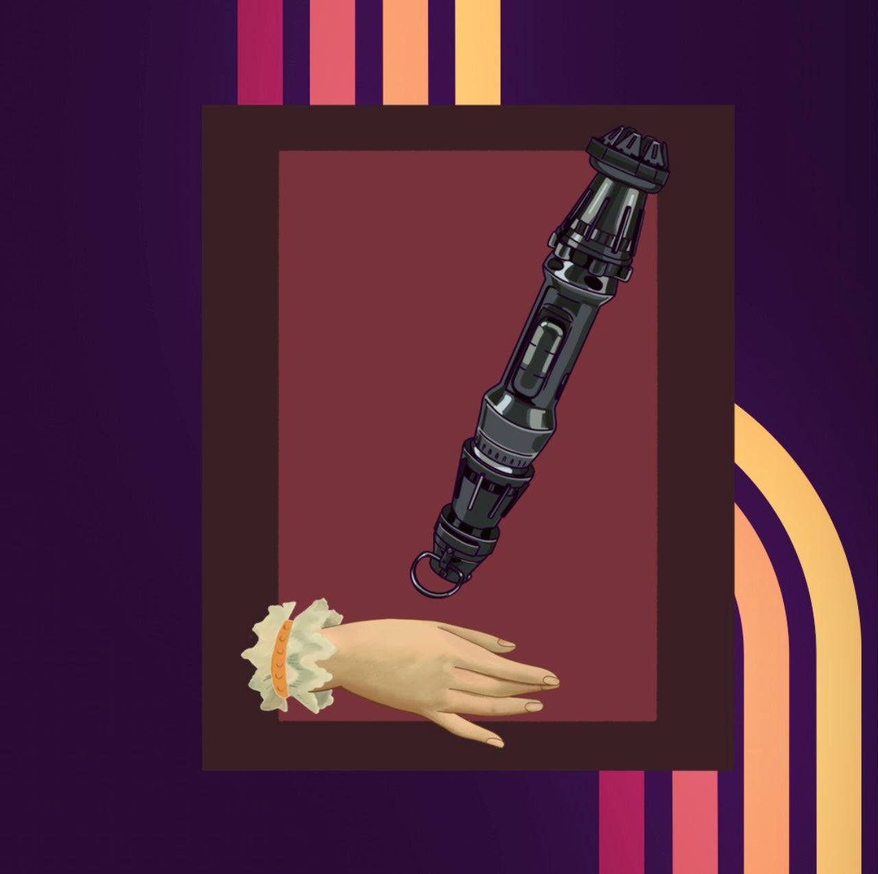 Balanced Galaxy Rey Victorian Style Lightsaber Postcard - Fiat Lux Illustration