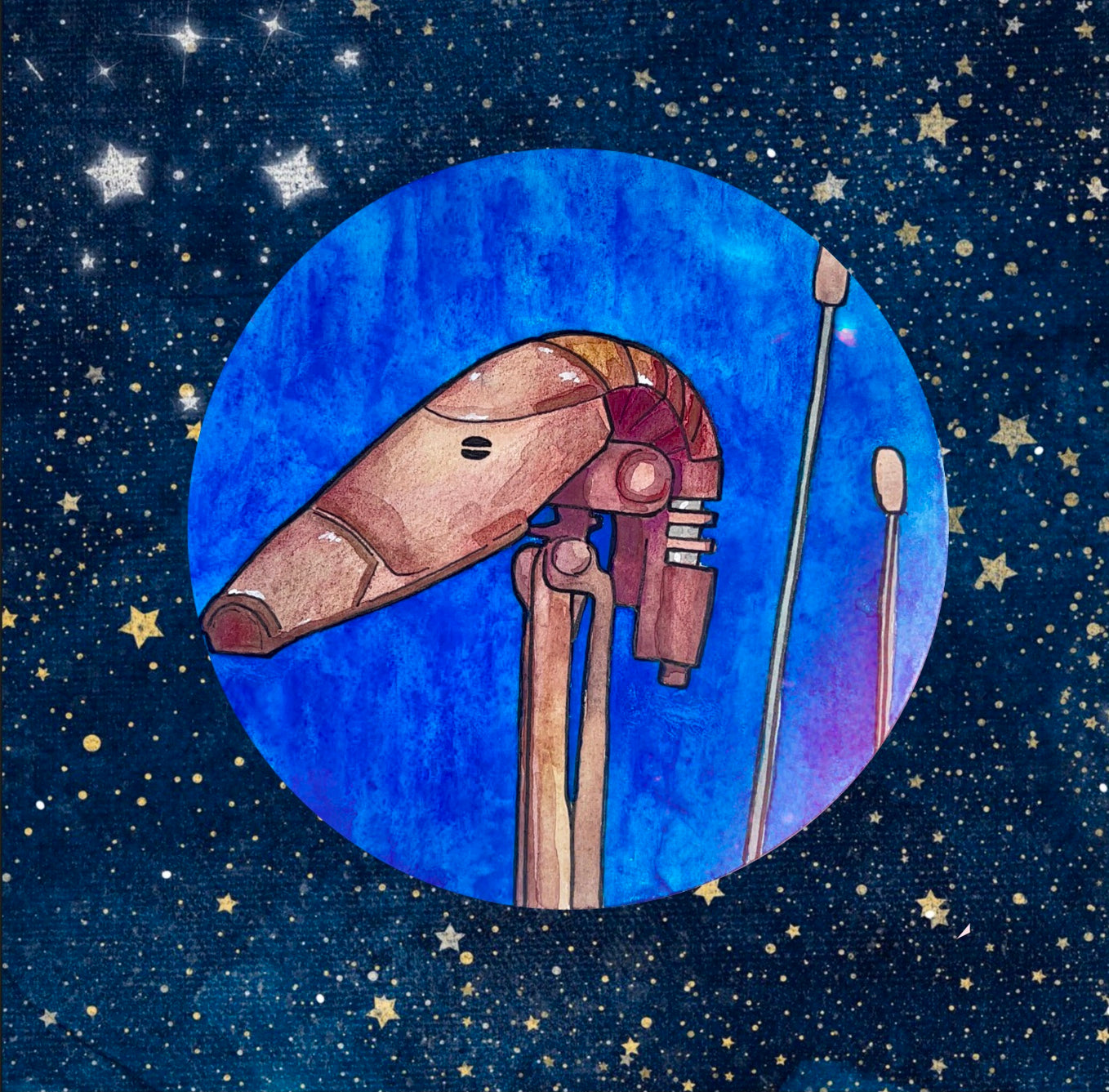 Battle Droid * Droids Original Watercolors - Fiat Lux Illustration