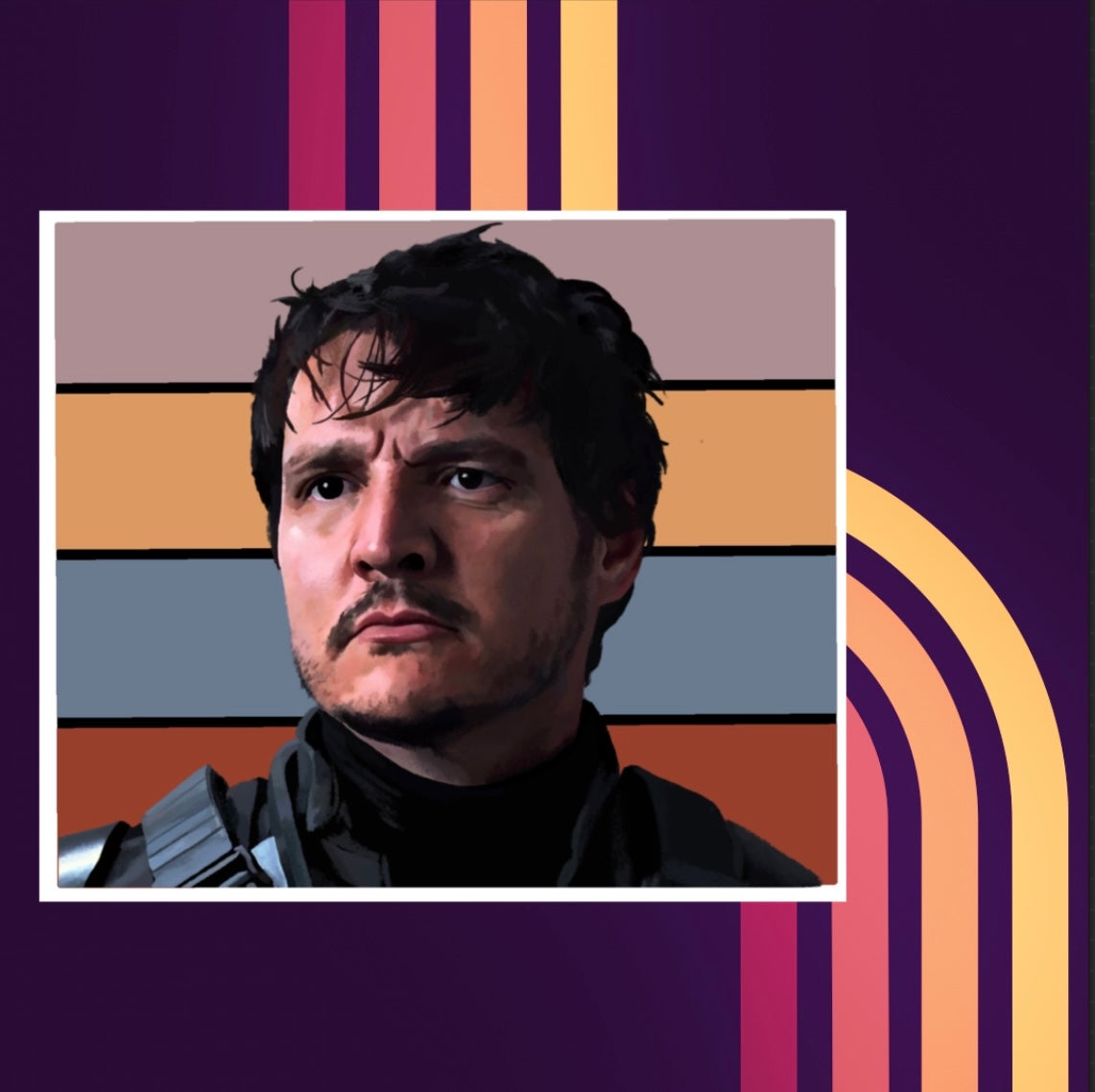 Din Color Block Portrait Square Sticker