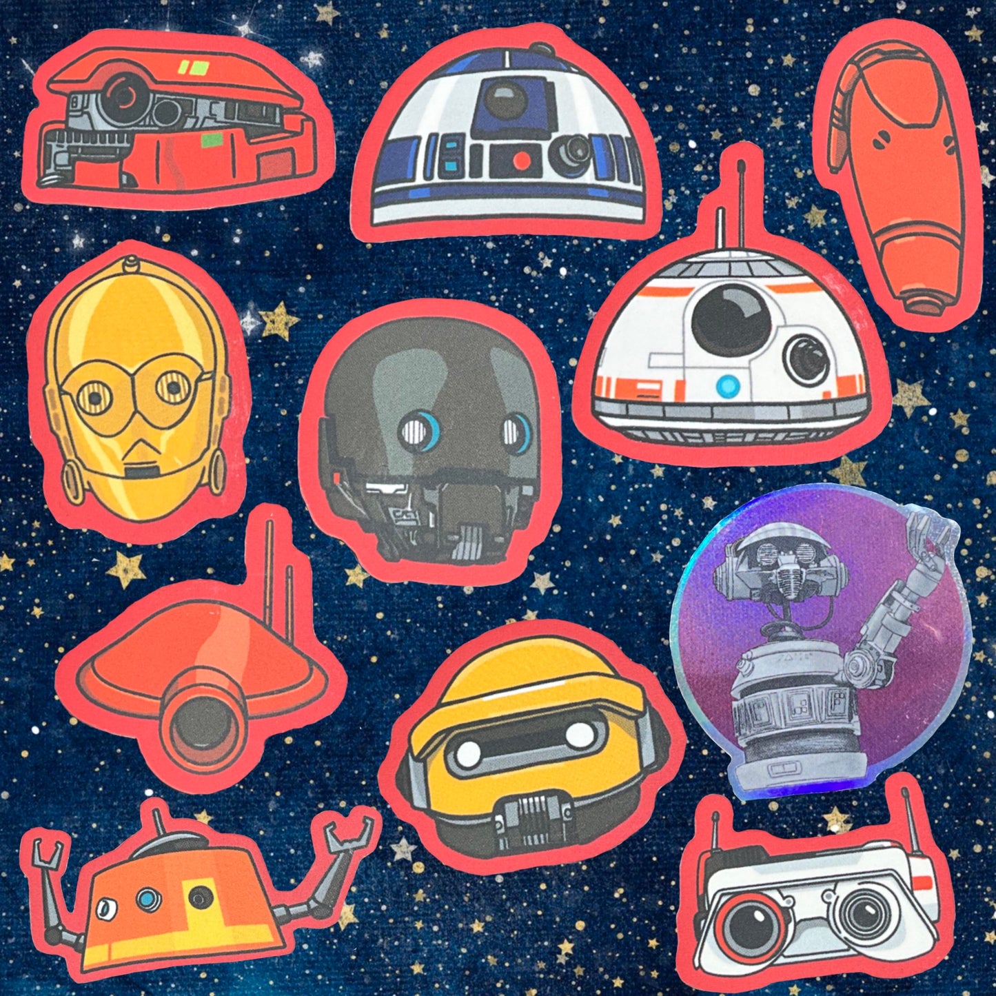 Robots in Space Stickers - NEDB - Fiat Lux Illustration