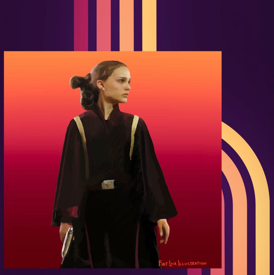6x6 Art Print Queen Naboo Invasion Outfit - Fiat Lux Illustration