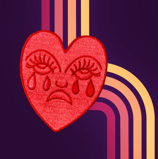 Birds of Prey Crying Broken Heart Harley Breakup Onesie Inspired Iron On Patch - Fiat Lux Illustration