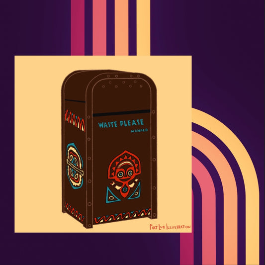 Happiest Trash Can Adventureland Disneyland Inspired 4x6 Print - Fiat Lux Illustration