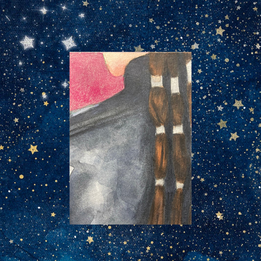 Trading card sized original mixed media art based on close ups of Padme Amidala's outfits