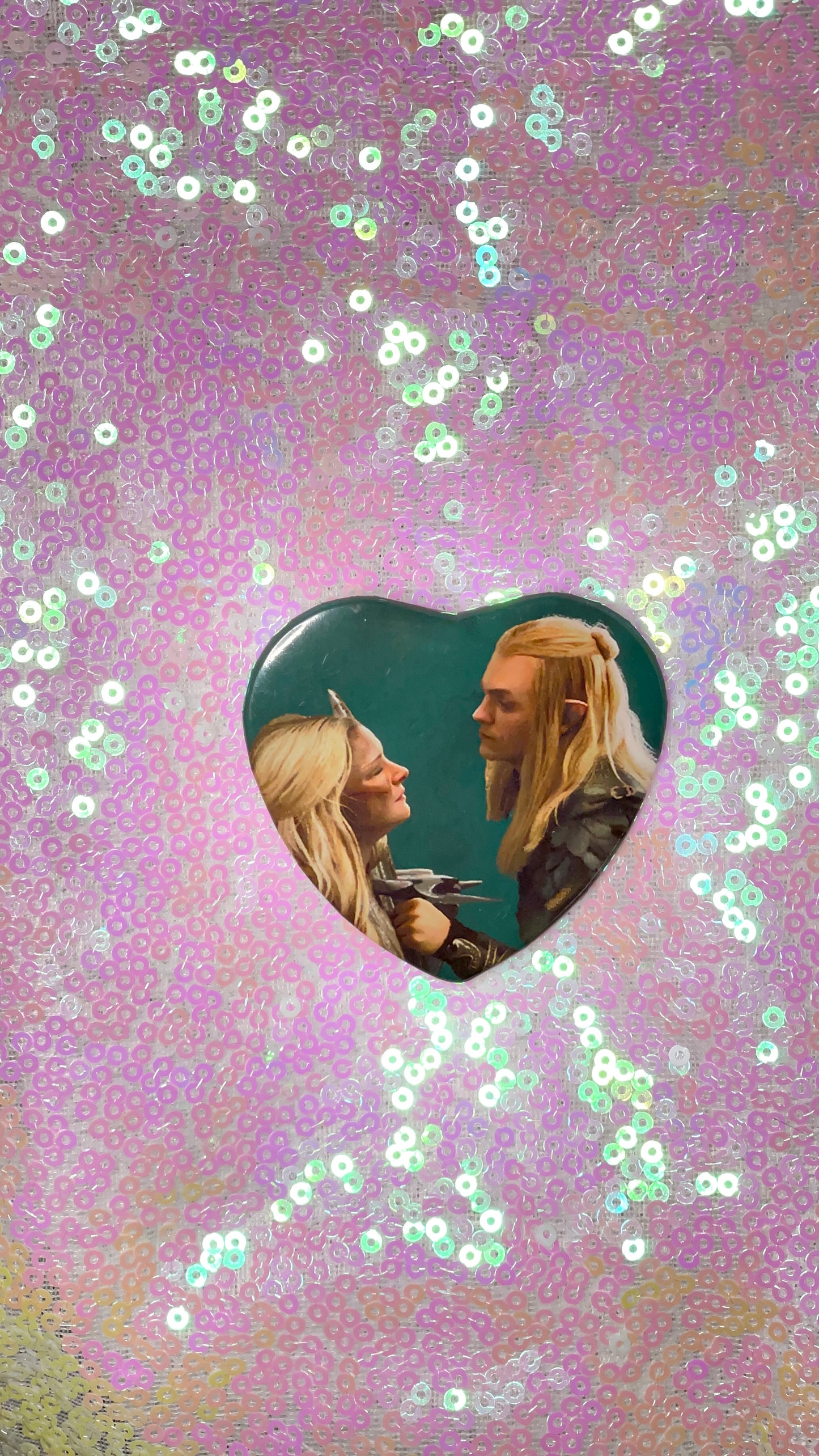 Rings of Power Sauron Galadriel Saurondriel Halbrandiel Heart Buttons 2025