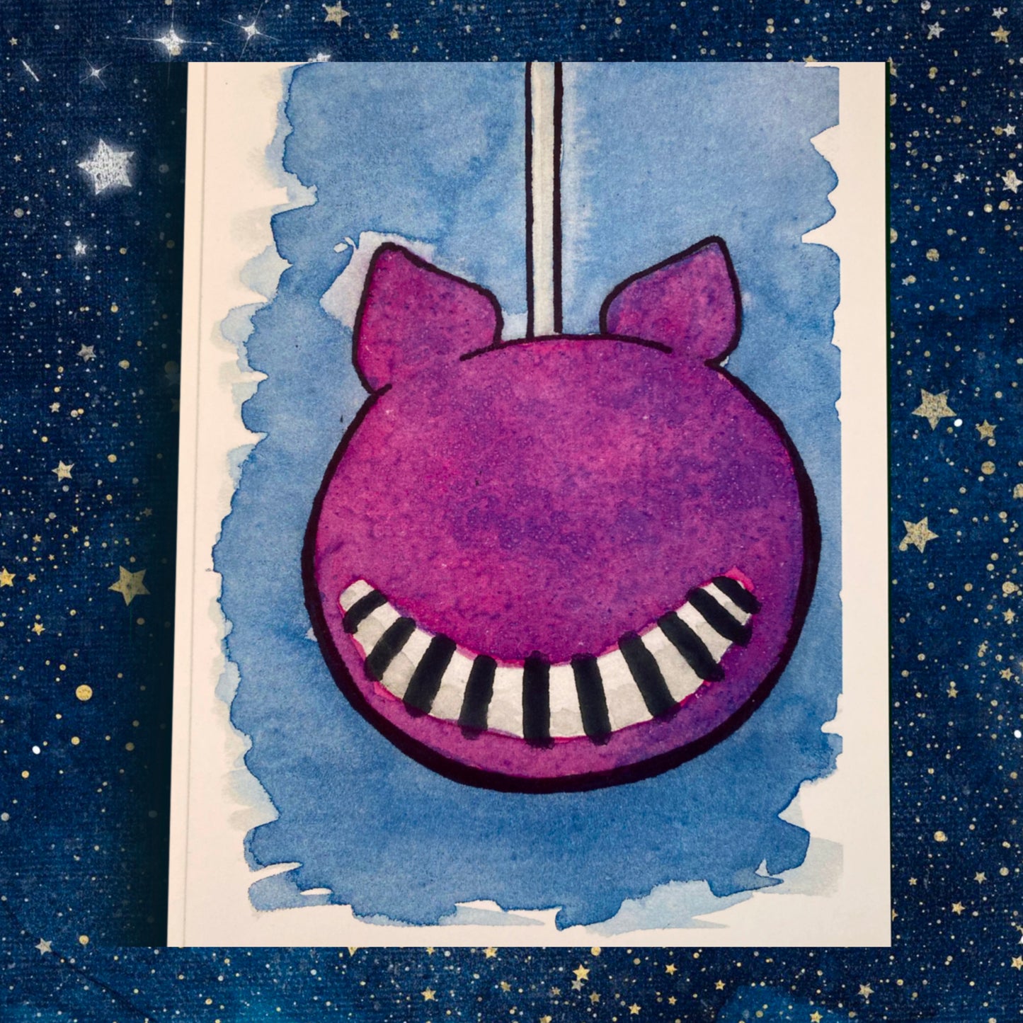 Wonderland Cheshire Cat Inspired Dessert Food Illustration - The Happiest Caramel Apples on Earth - Fiat Lux Illustration