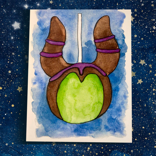 Maleficent Villians Evil Halloween Inspired Dessert Food Illustration - The Happiest Caramel Apples on Earth - Fiat Lux Illustration