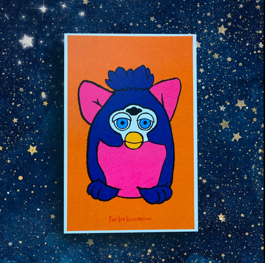Cursed Furbies - Neon Dreams Furby 1998 4x6 Art Print - Fiat Lux Illustration