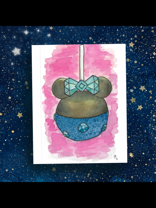 Theme Park Anniversary Inspired Dessert Print - The Happiest Caramel Apples on Earth - Fiat Lux Illustration