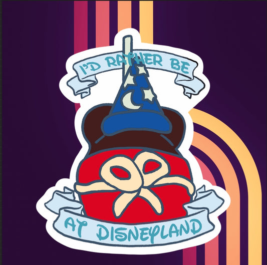 Happiest Caramel Apple on Earth - Sorcerers Hat Mickey Caramel Apple Vinyl Sticker - Fiat Lux Illustration