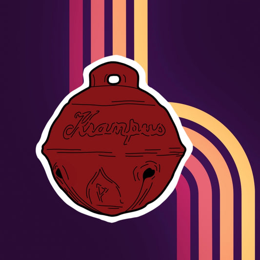 Krampus Bell Enamel Yule Christmas Horror Pin - Fiat Lux Illustration