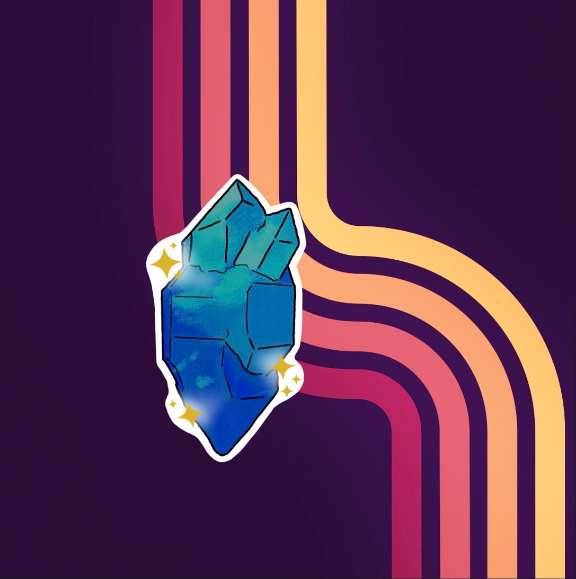 Kyber Crystals Transparent Mini vinyl Stickers in three colors red white and blue