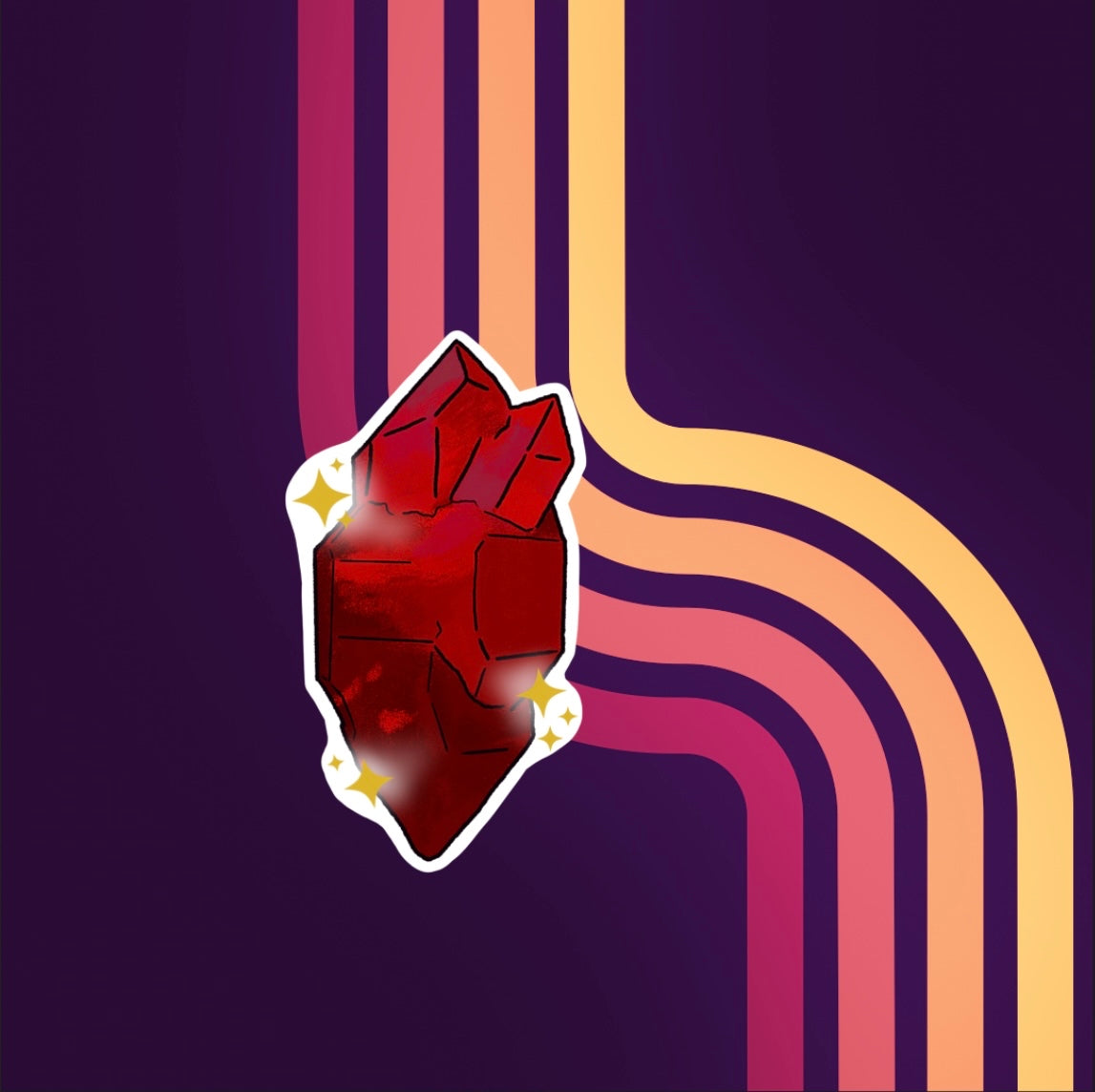 Kyber Crystals Transparent Mini vinyl Stickers in three colors red white and blue