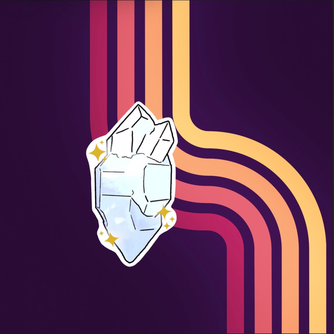 Kyber Crystals Transparent Mini vinyl Stickers in three colors red white and blue