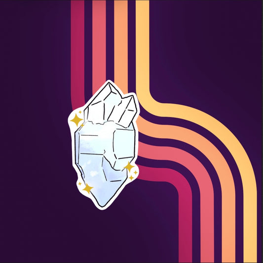 Kyber Crystals Transparent Mini vinyl Stickers in three colors red white and blue