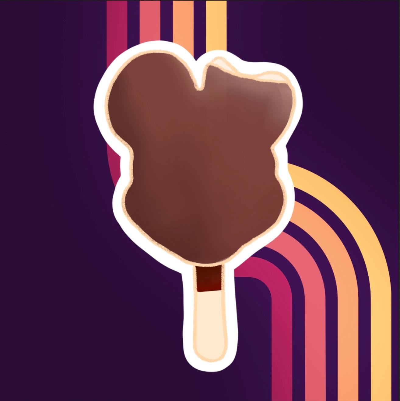 Holographic Dessert Art Happiest Ice Cream Bar Disney Inspired Sticker - Fiat Lux Illustration