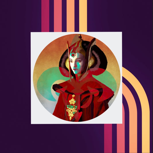 Kiss Cut Circle Sticker Padme Amidala Naberrie Throne Room Invasion Outfit.