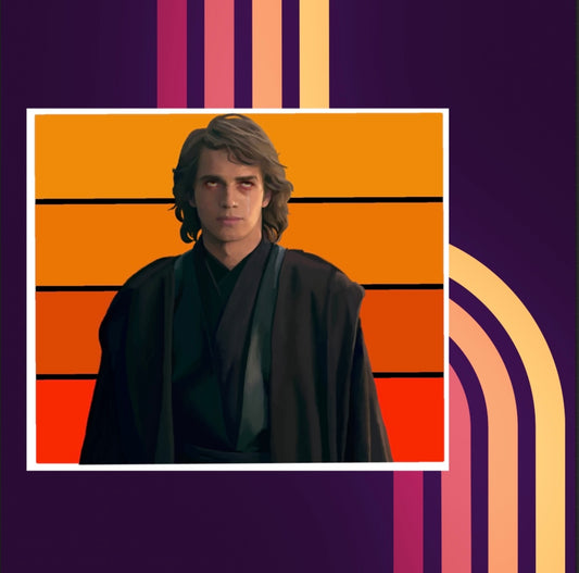vinyl Sticker anakin Skywalker dark jedi robes sith eyes Color Block Ombre red to yellow