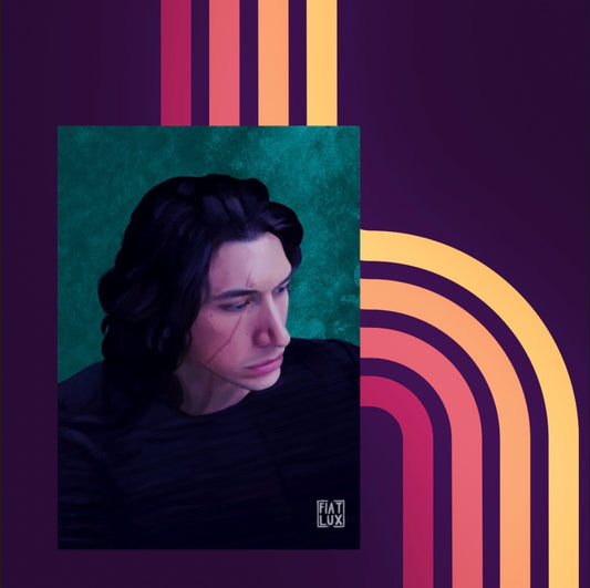 Art print of Kylo Ren from the last jedi 3/4th portrait