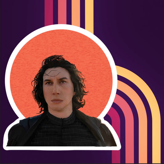 Vinyl Sticker of Kylo Ren Ben Solo Stained Glass Orange halo rise of skywalker