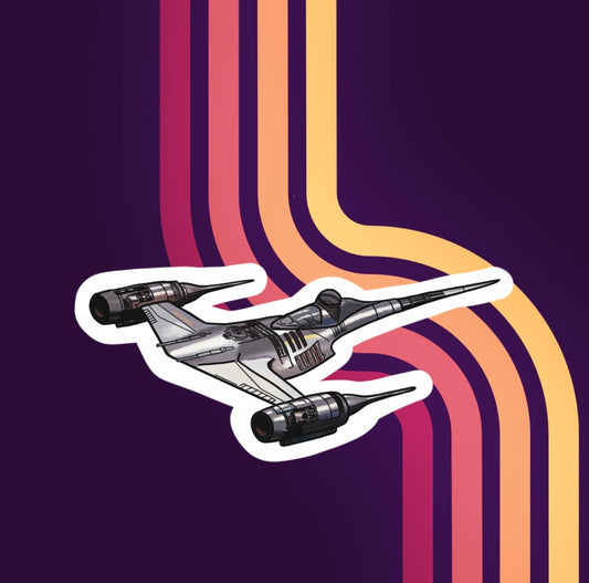 Naboo N-1 Starfighter Mandalorian Din Djarin Tatooine Ship Vinyl Sticker