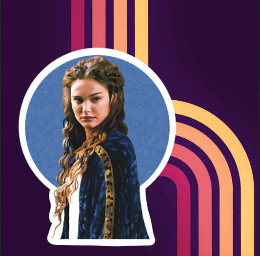 Padme Amidala Attack of the Clones Blue Sleepwear Stained Glass Vinyl Sticker