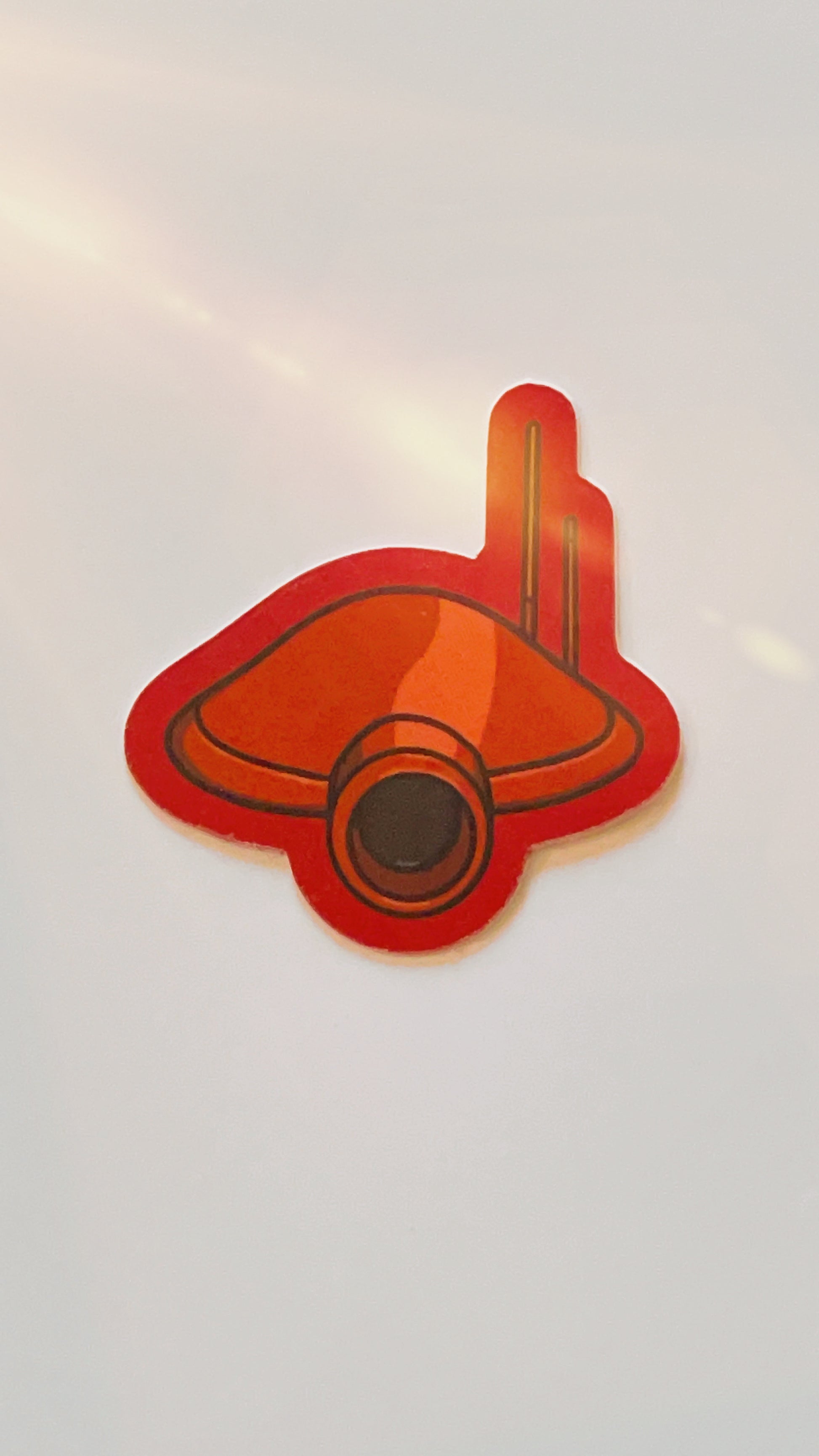 Vinyl sticker of star wars droid pit droids with red edges.