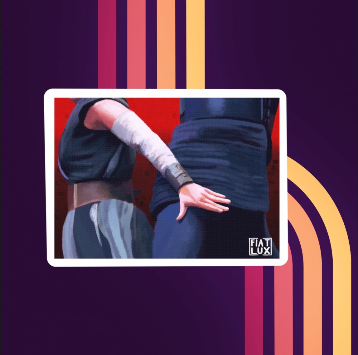 Reylo The Last Jedi Throne Room fight Thigh Grab Rey Skywalker Kylo Ren Vinyl Sticker