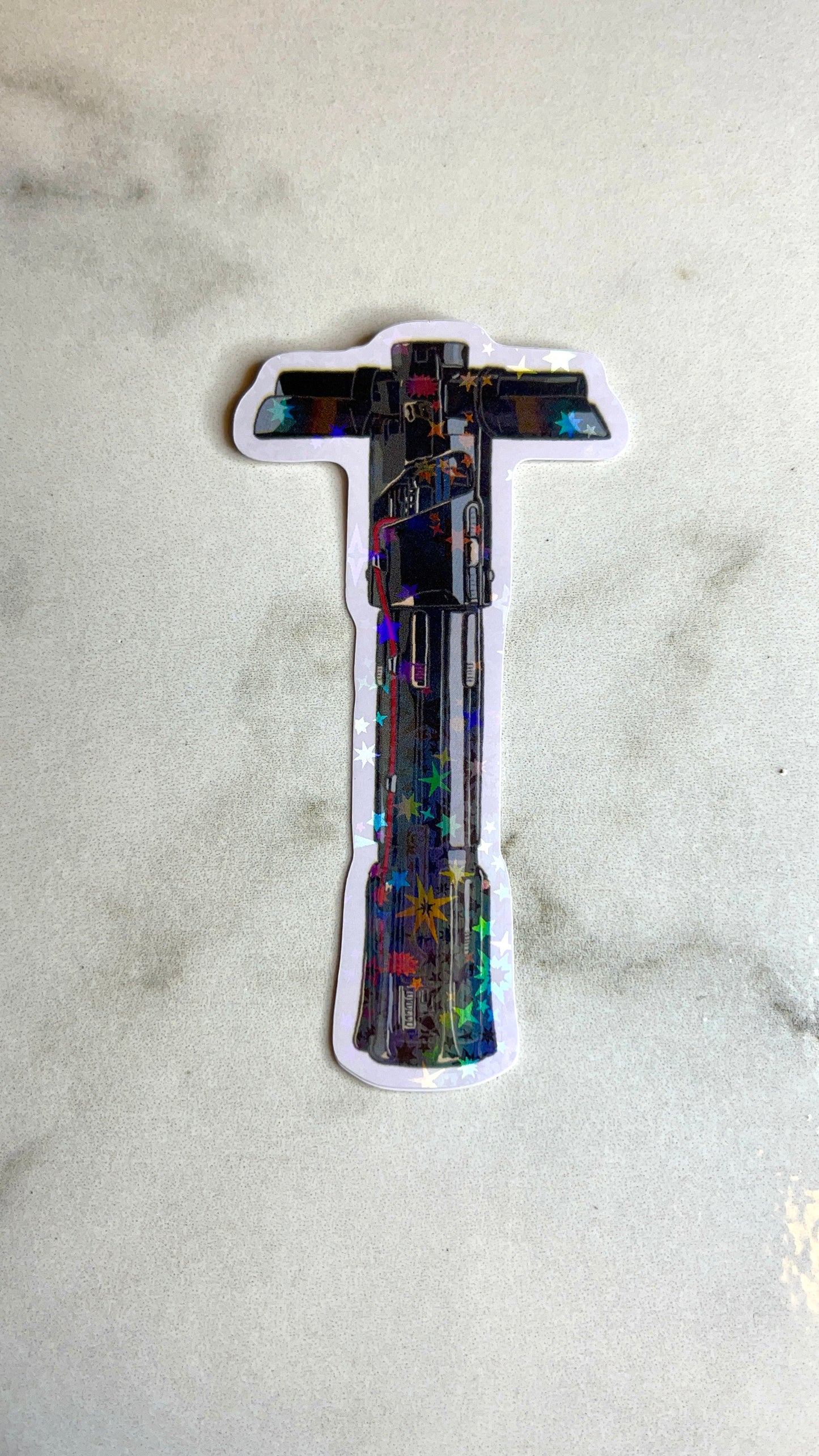 Kylo Ren cross guard Lightsaber holographic vinyl sticker