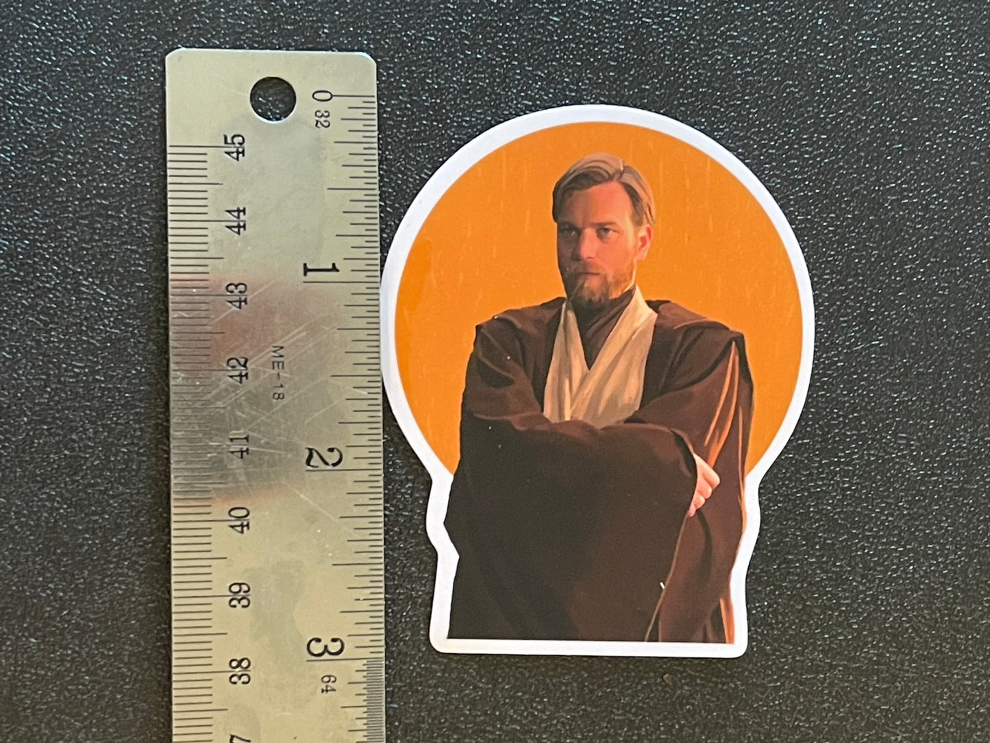 Vinyl sticker Obi-Wan Kenobi Stained Glass Portrait orange halo