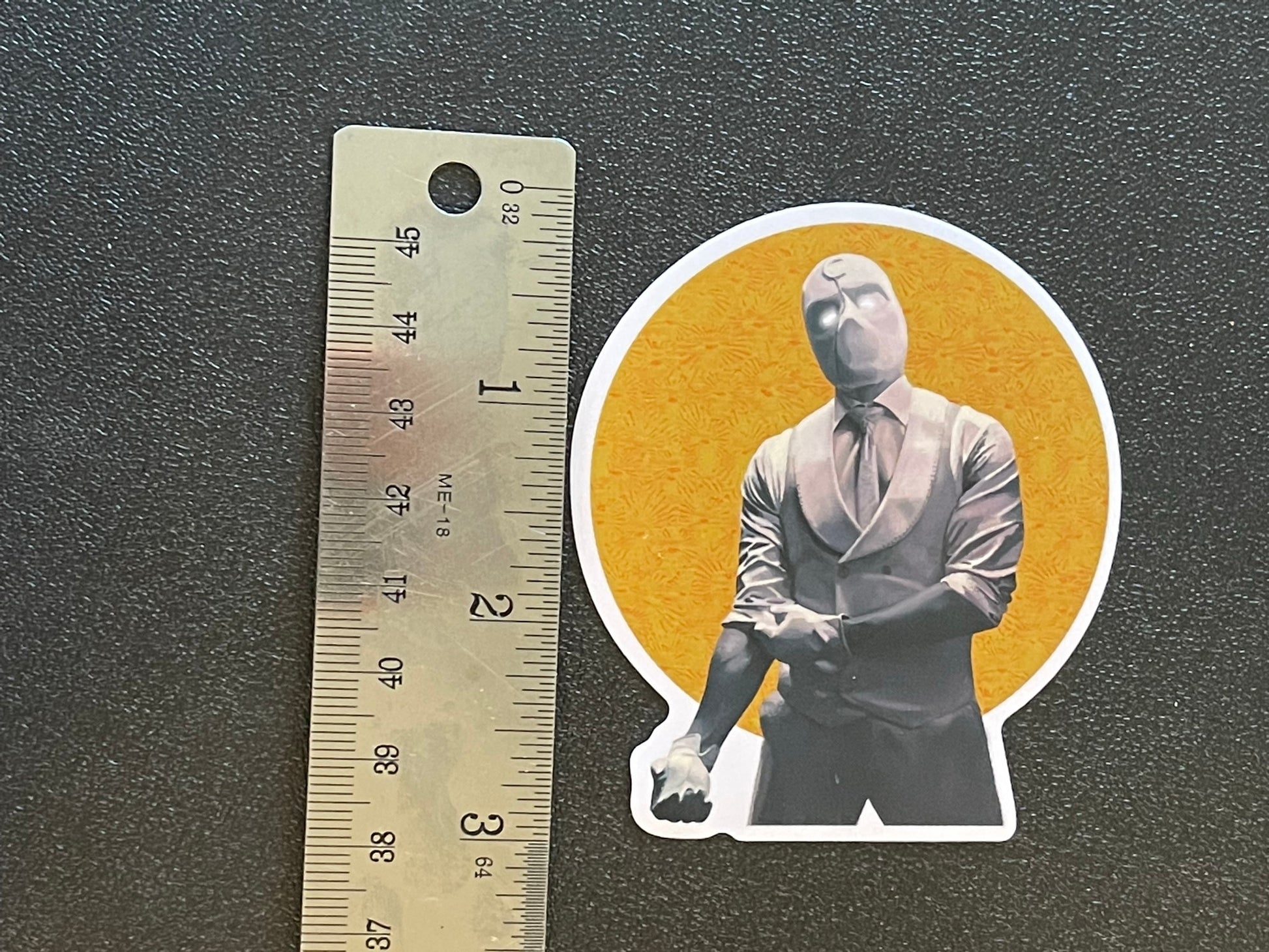 Vinyl sticker of Mr. Knight Moon Knight Stained Glass Portrait