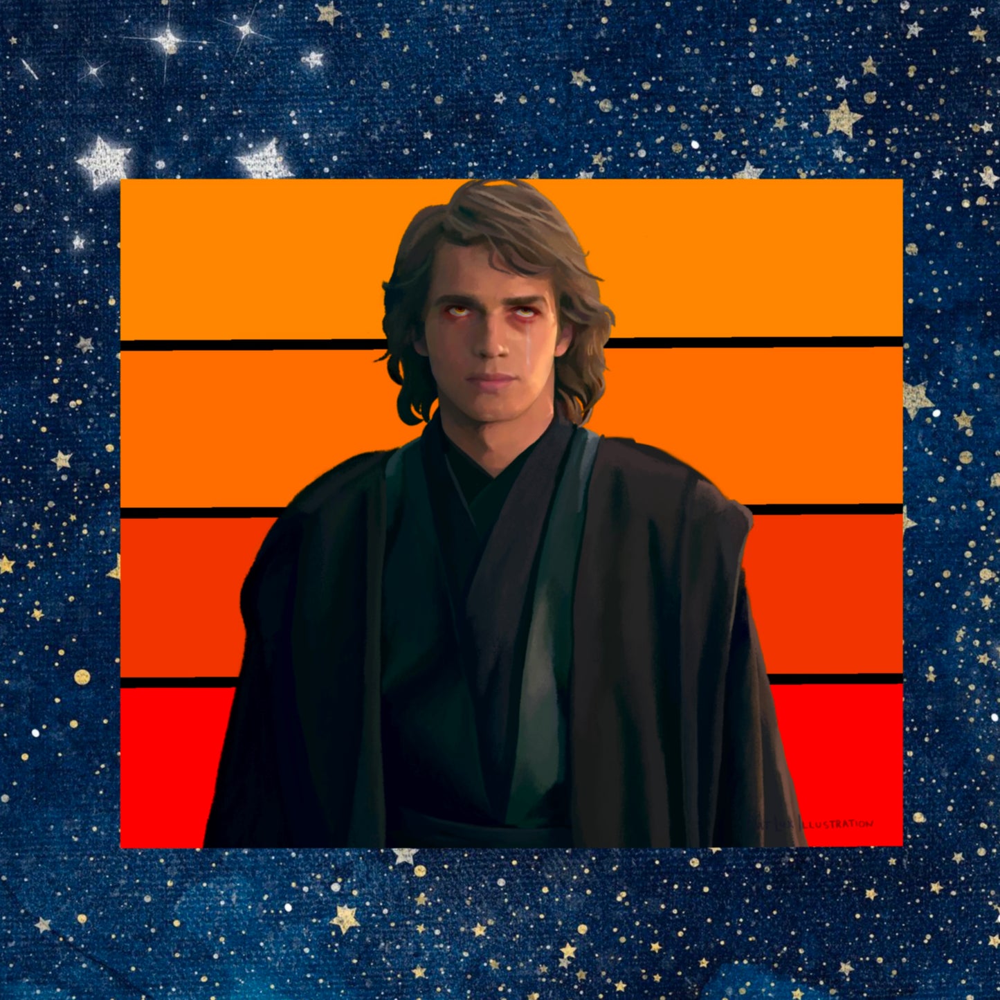 Square Sticker - Skywalker Color Block Ombre Portrait