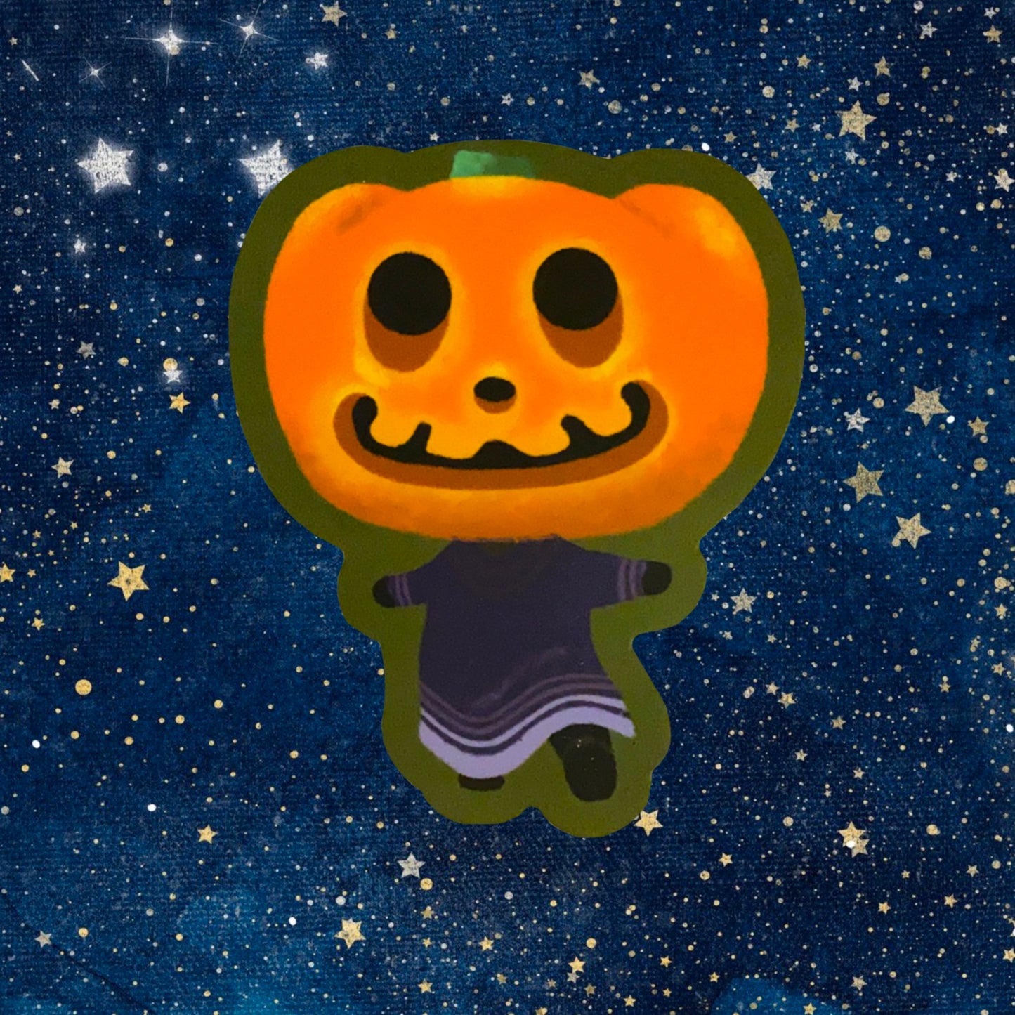 Jack Animal Crossing Jack O’Lantern Halloween Fanart Vinyl Sticker - Fiat Lux Illustration