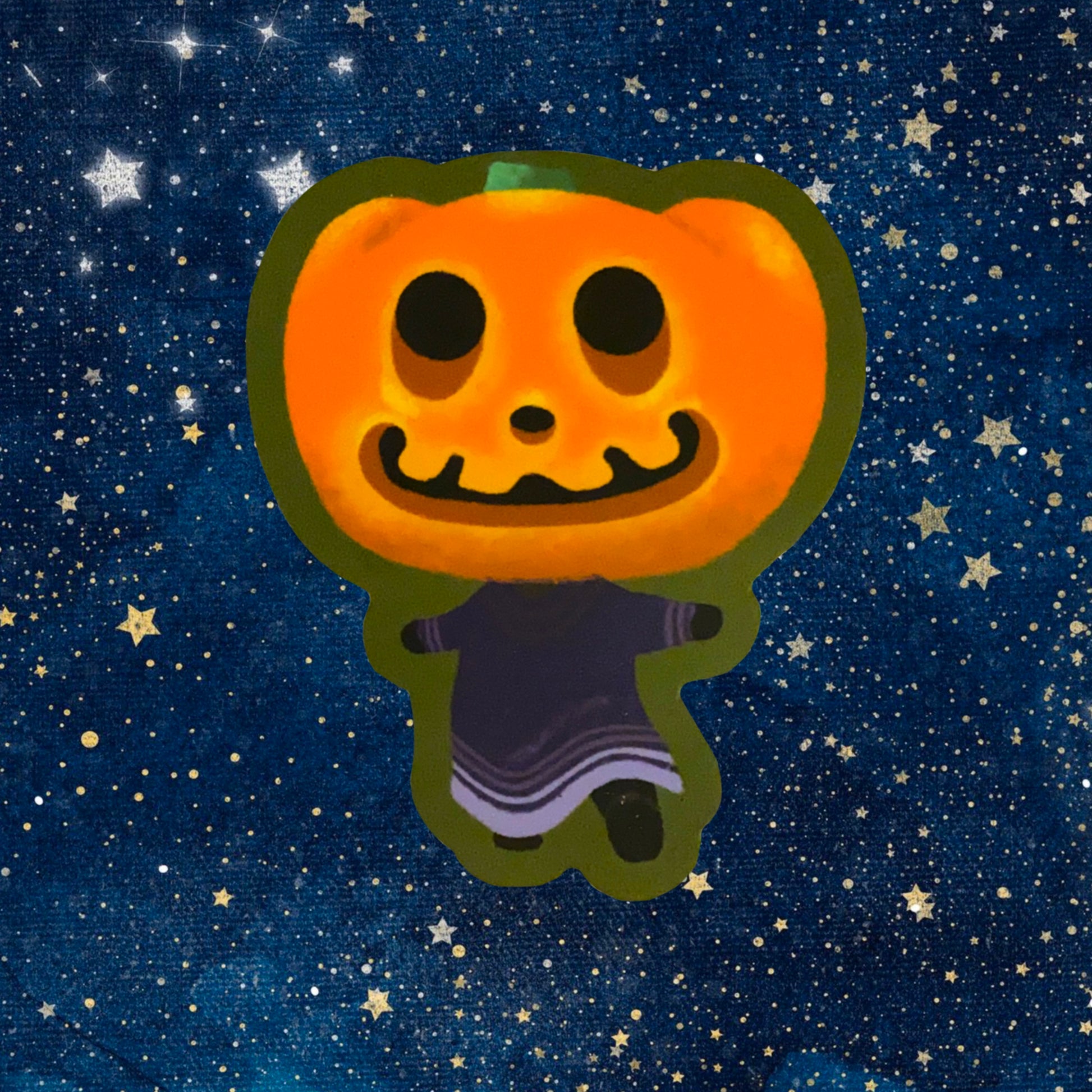 Jack Animal Crossing Jack O’Lantern Halloween Fanart Vinyl Sticker - Fiat Lux Illustration