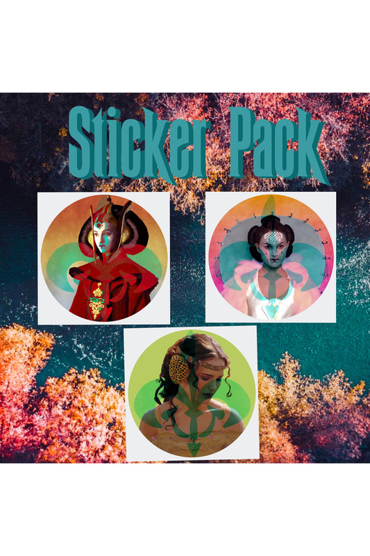 Padme Amidala Naberrie Kiss Cut Circle Sticker Pack (Set of 3).