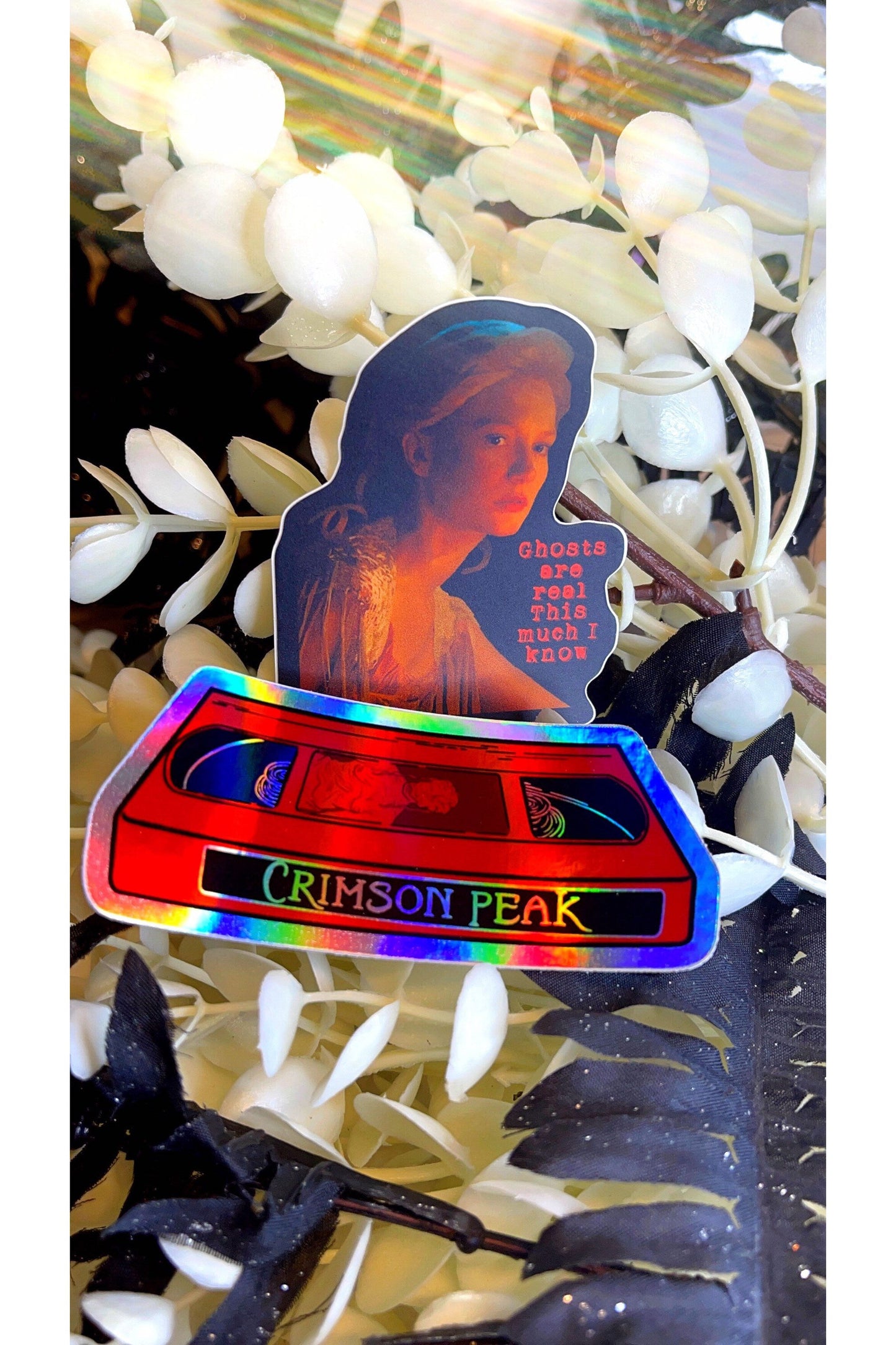 Crimson Peak VHS Holographic Sticker + Final Girl Sticker Pack (Set of 2).