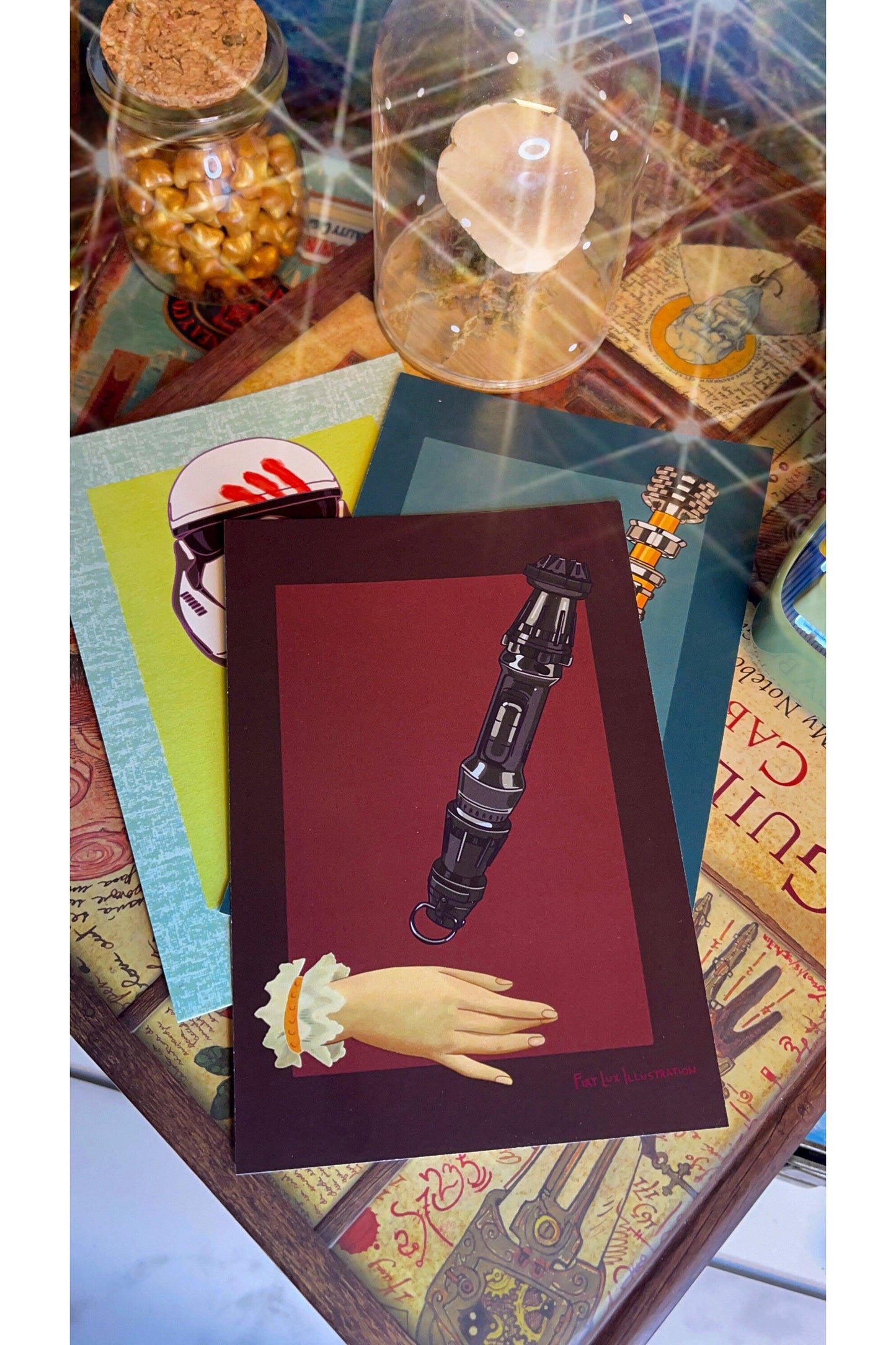 Space Heroes Victorian Style Postcard Art Print Pack (Set of 3).