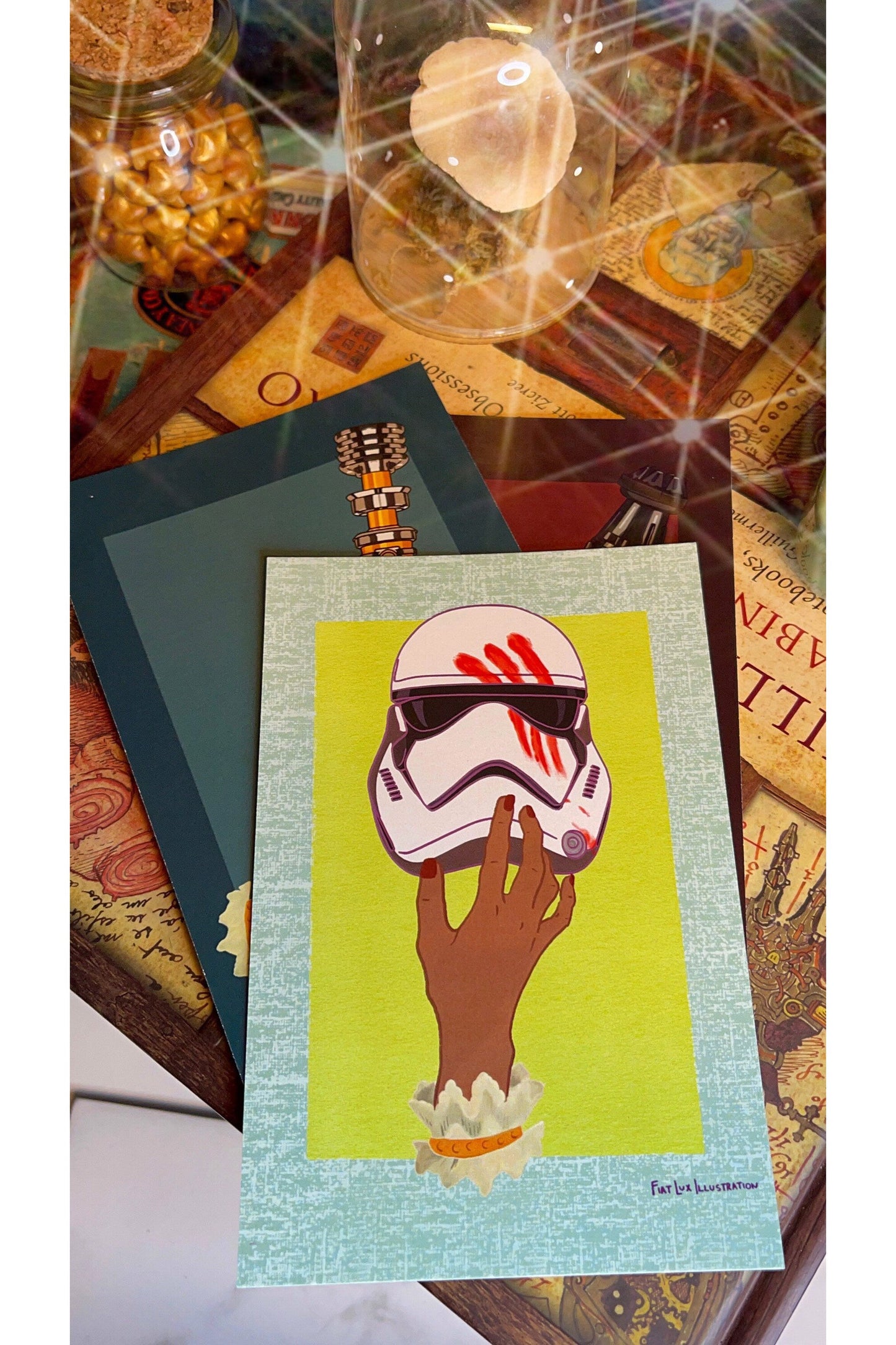 Space Heroes Victorian Style Postcard Art Print Pack (Set of 3).