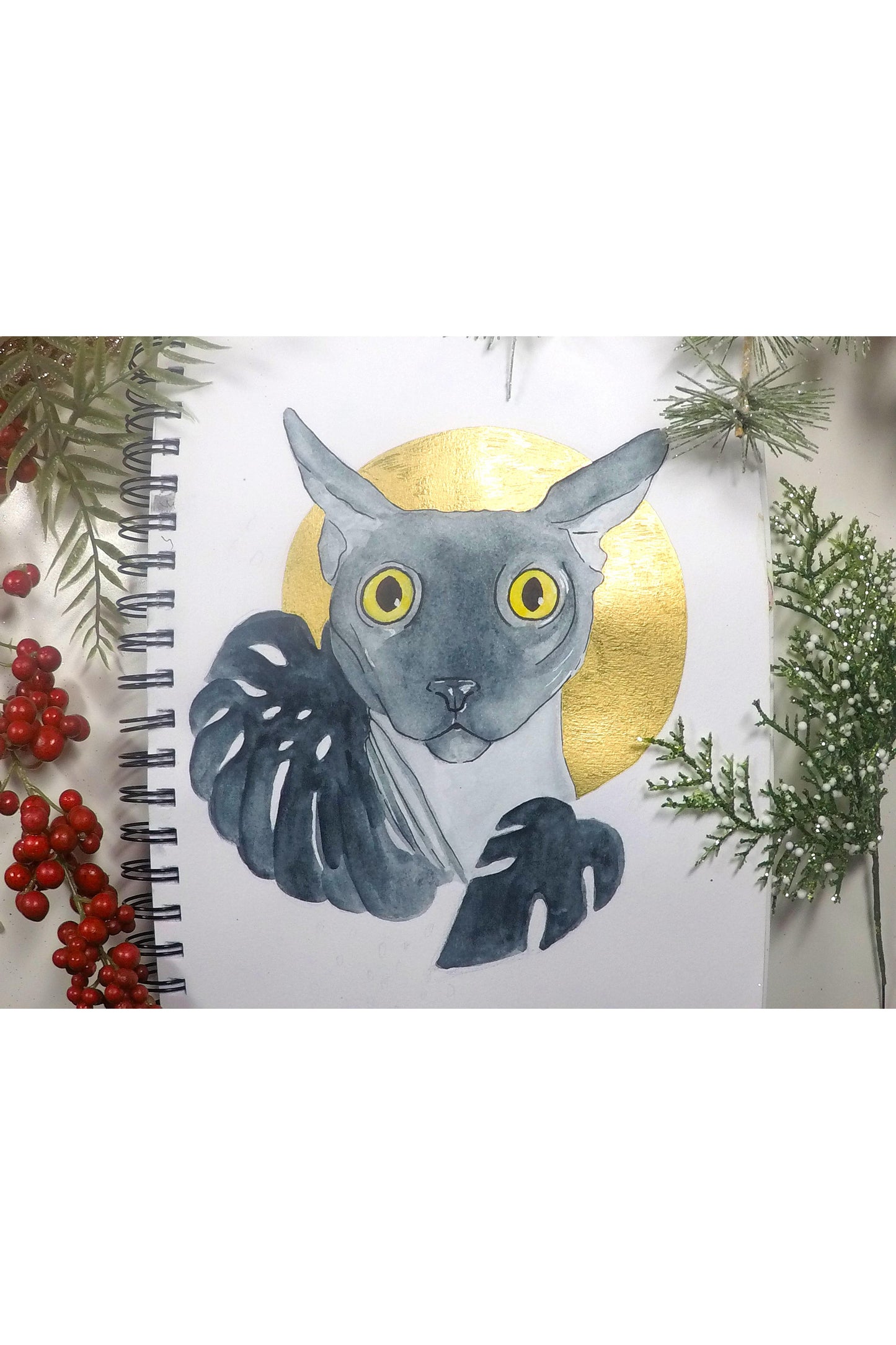 Custom Animal Art - Watercolor Portrait Size 8x10.