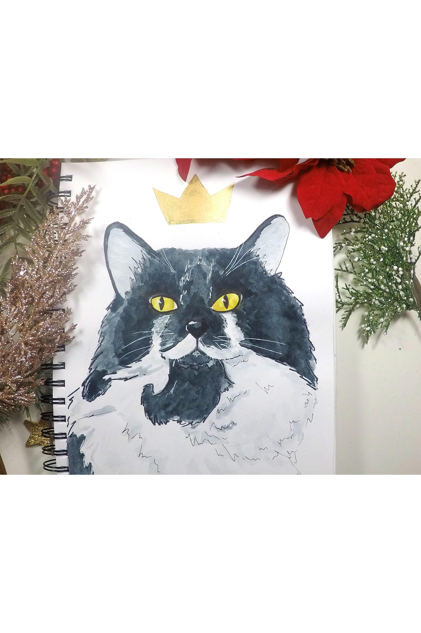 5x7 Custom Pet Portrait Watercolor Illustration.