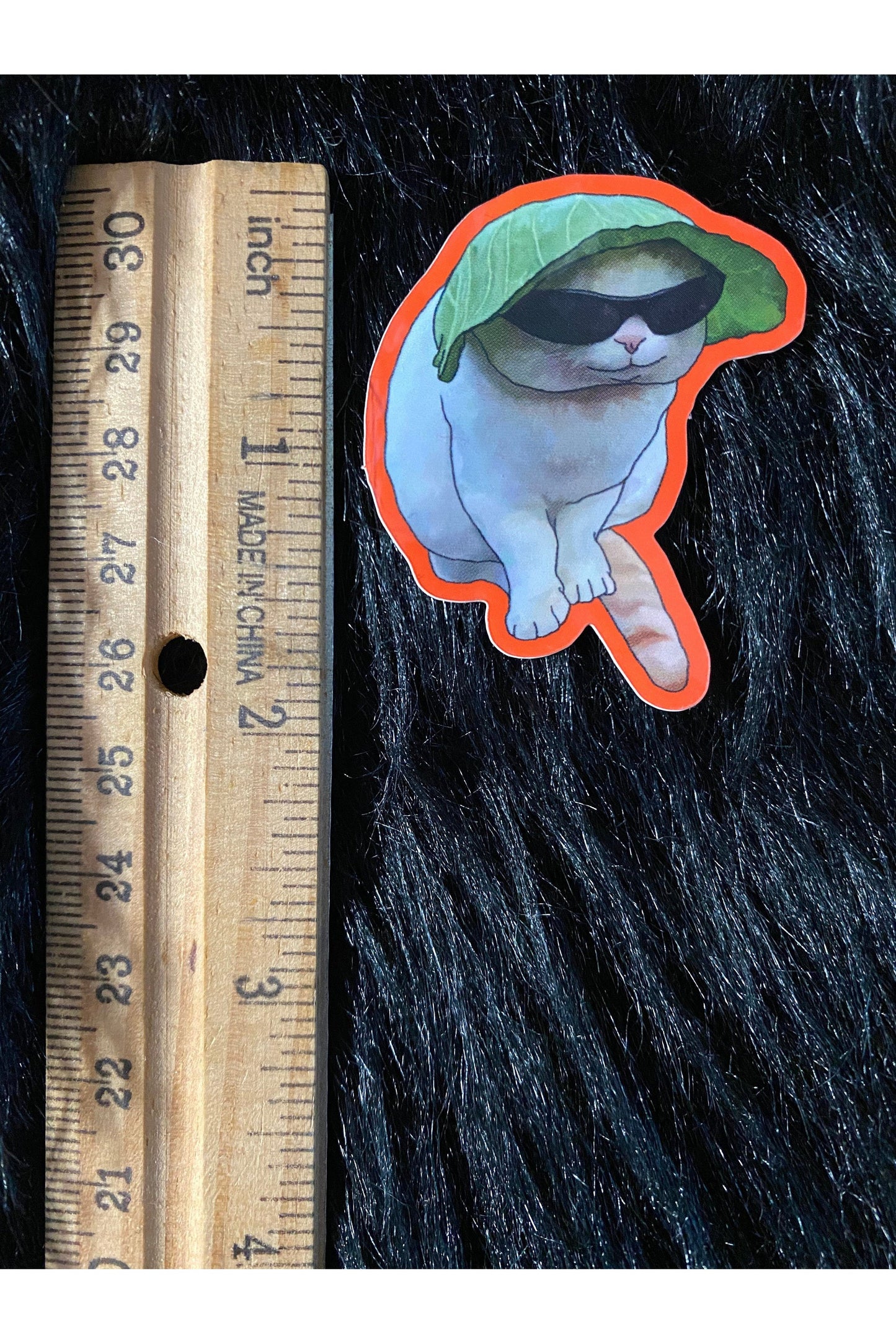 Cottagecore Chill Garden Cat Vinyl Sticker Meme.
