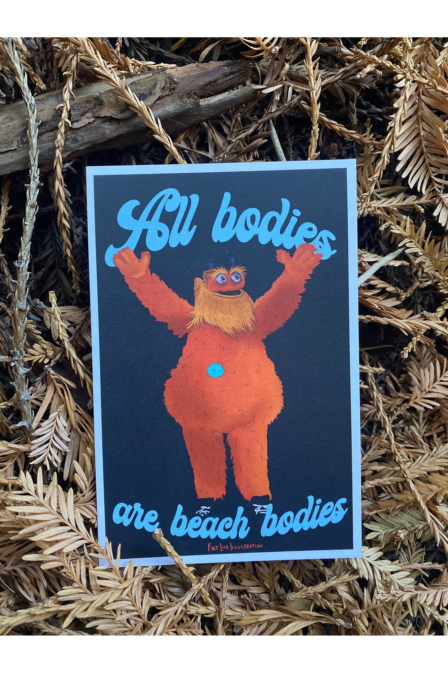 All Bodies Are Beach Bodies Feminist Gritty Print 4x6.