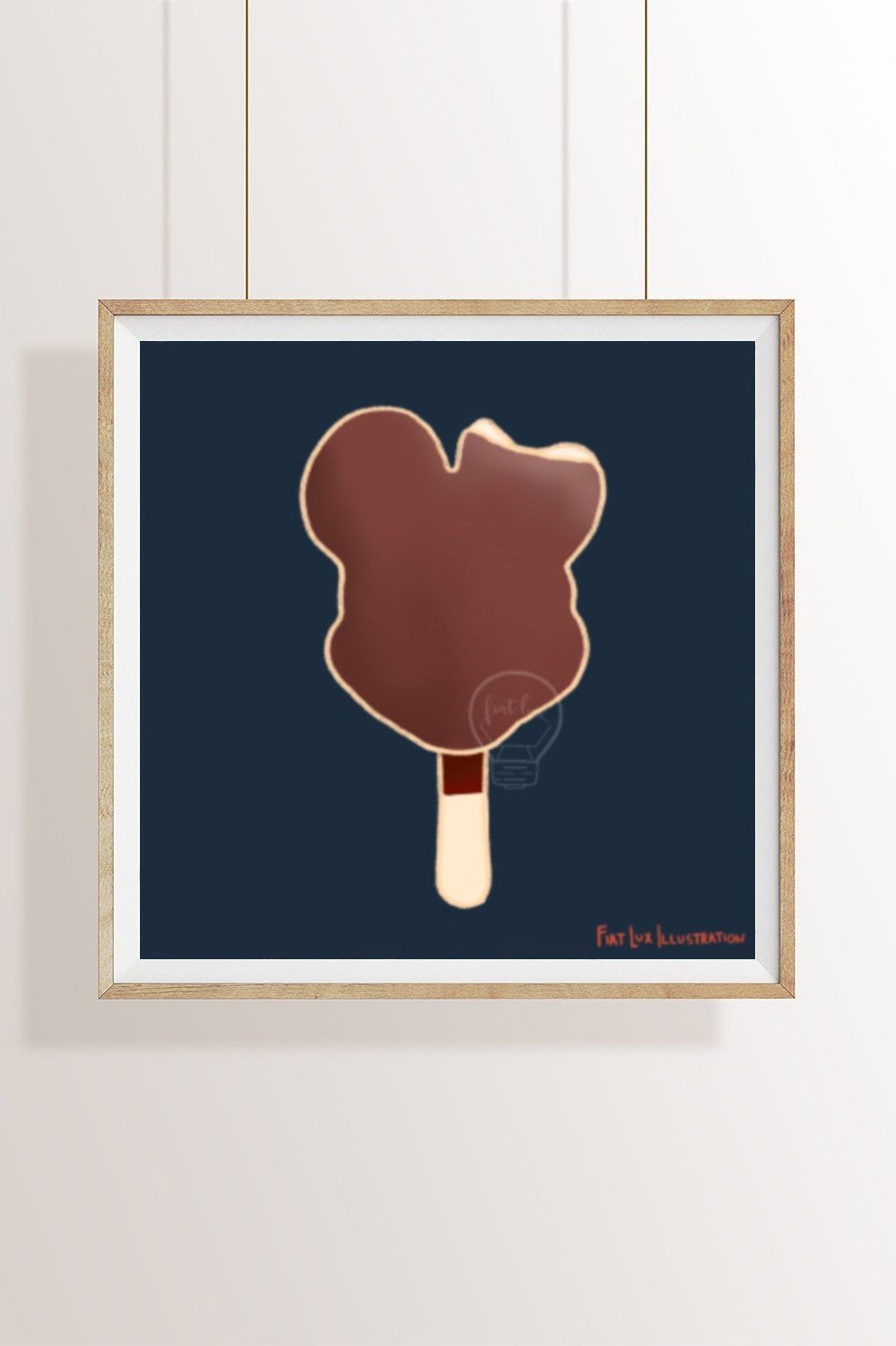 Mouse Theme Park Ice Cream Bar Dessert Food Illustration Mini Print 4x4.
