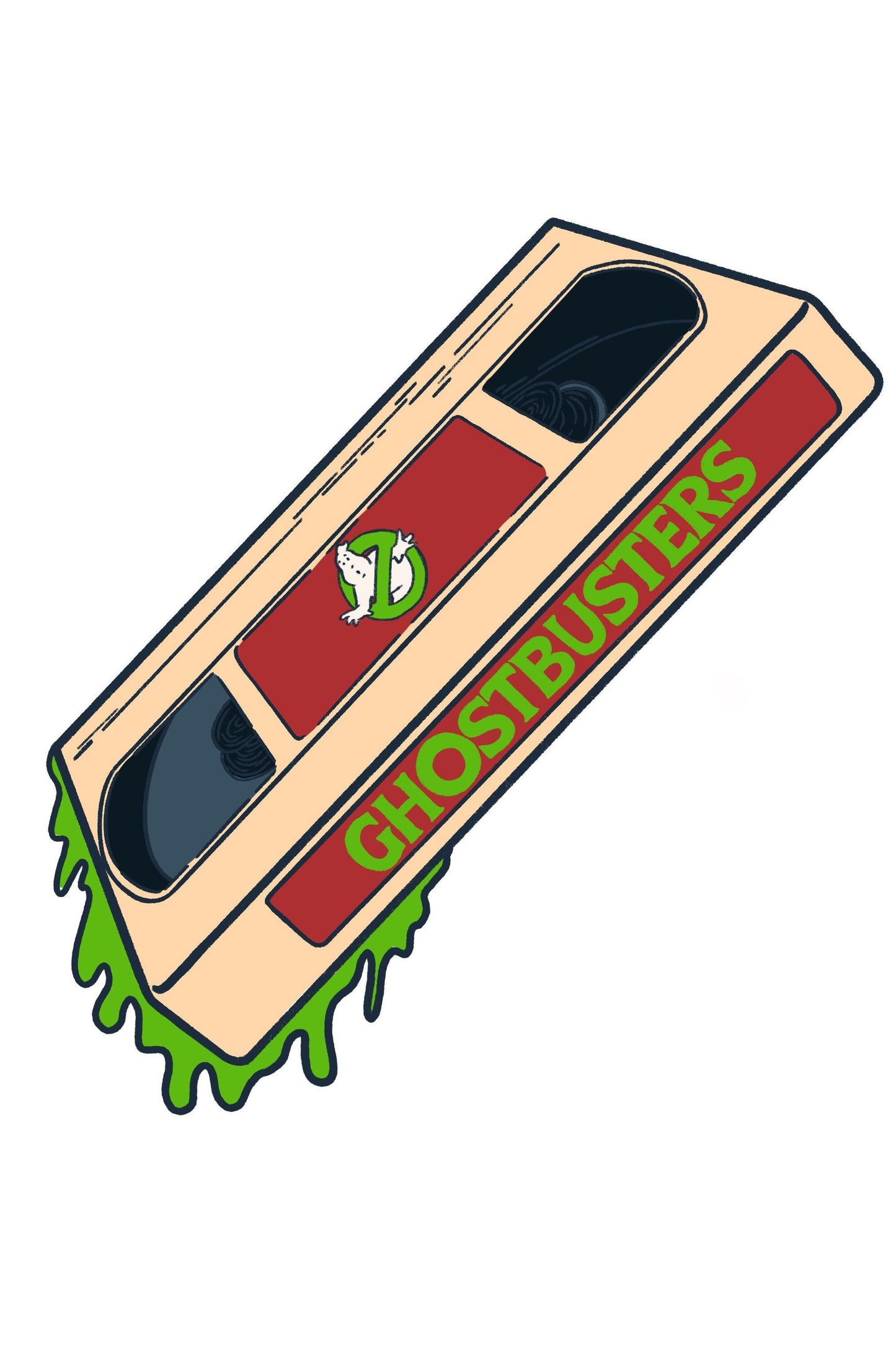 VHS Holographic Sticker Ghostbusters Ectoplasm 80s Horror Movies Retro Art.