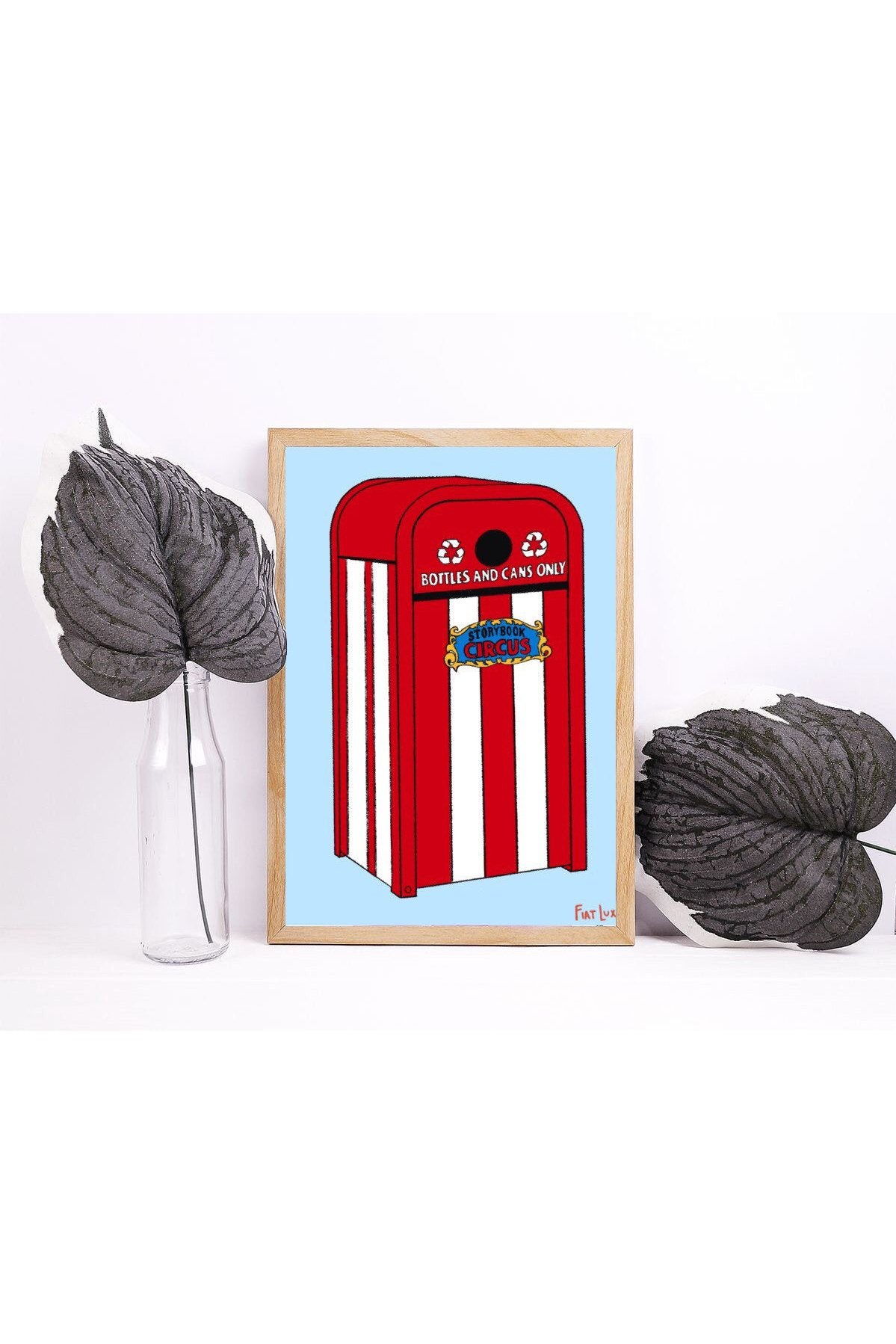 Happiest Place Trash Can WDW Dumbo Circus Print - 4x6.