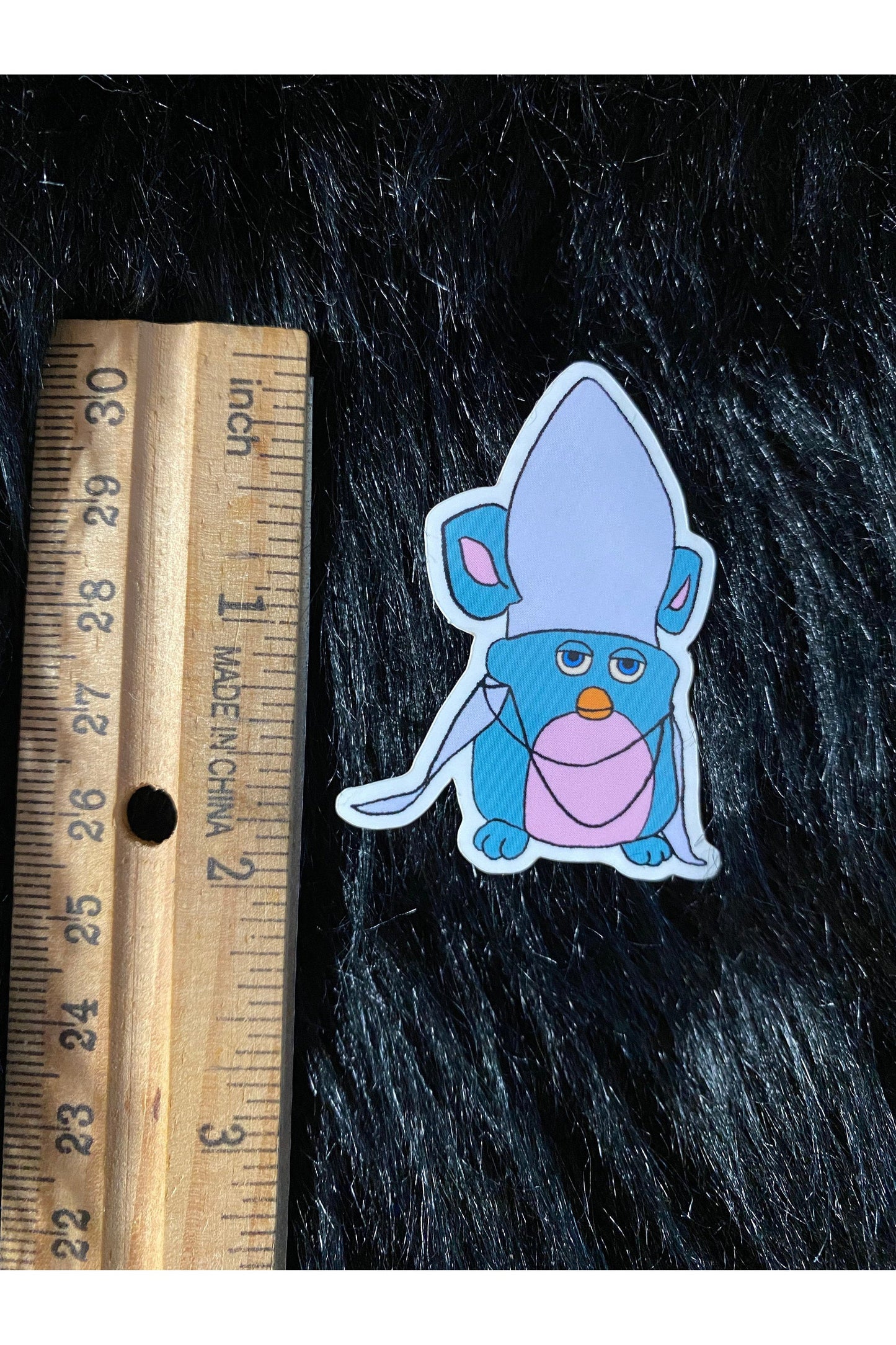 Cursed Furbies The Pope Furby Art Religious Humor Mini Sticker.