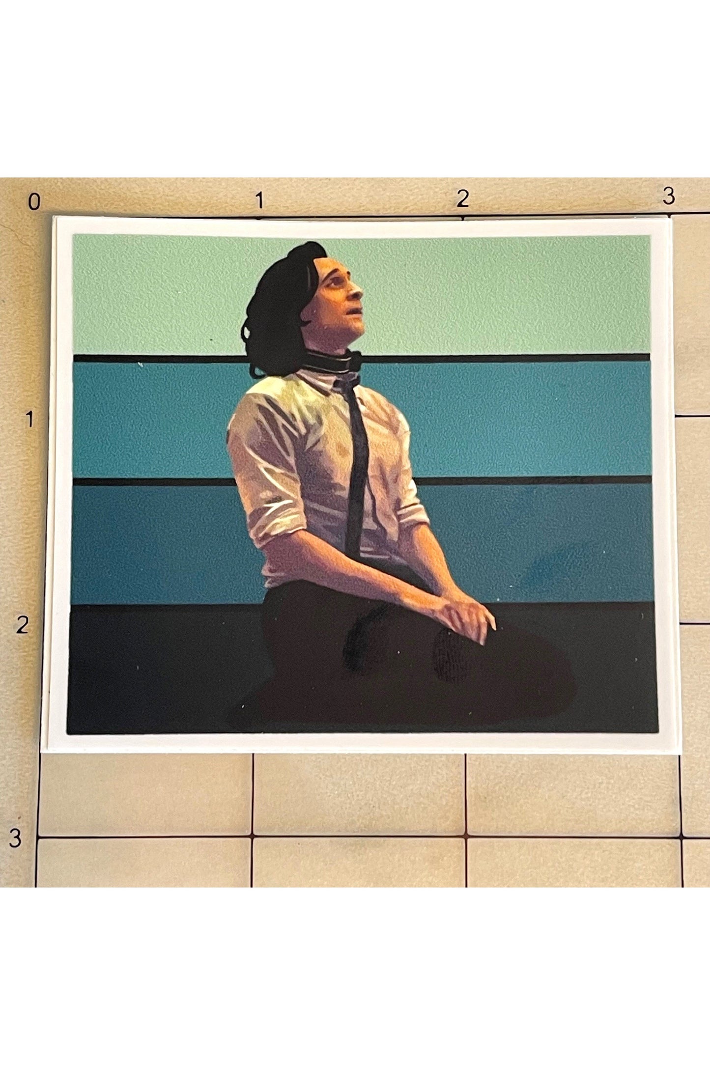 Square Sticker - God of Mischief Color Block Loki Portrait.