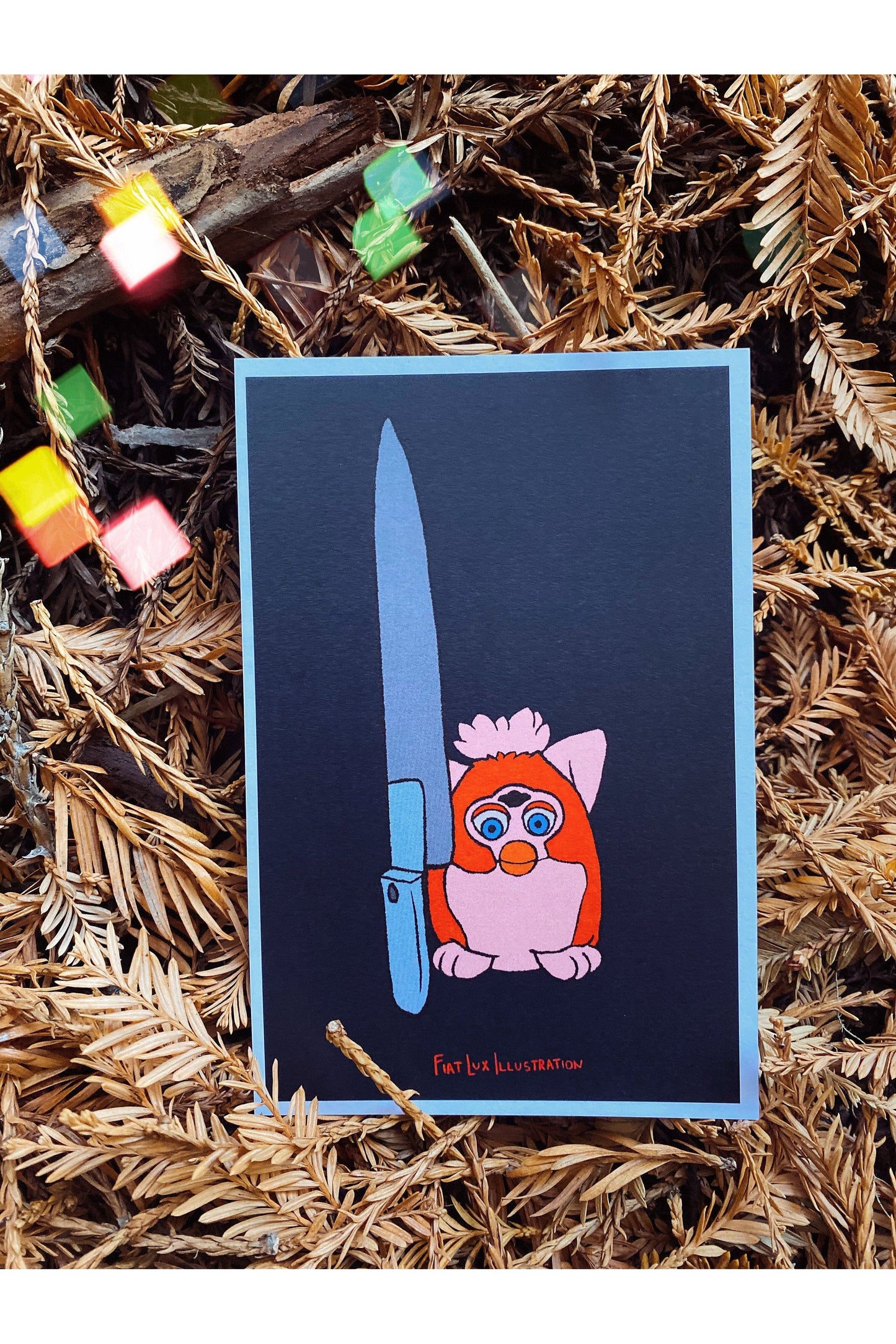 Cursed Furbies - Furby Knife Baby Furby Meme 4x6 Art Print.