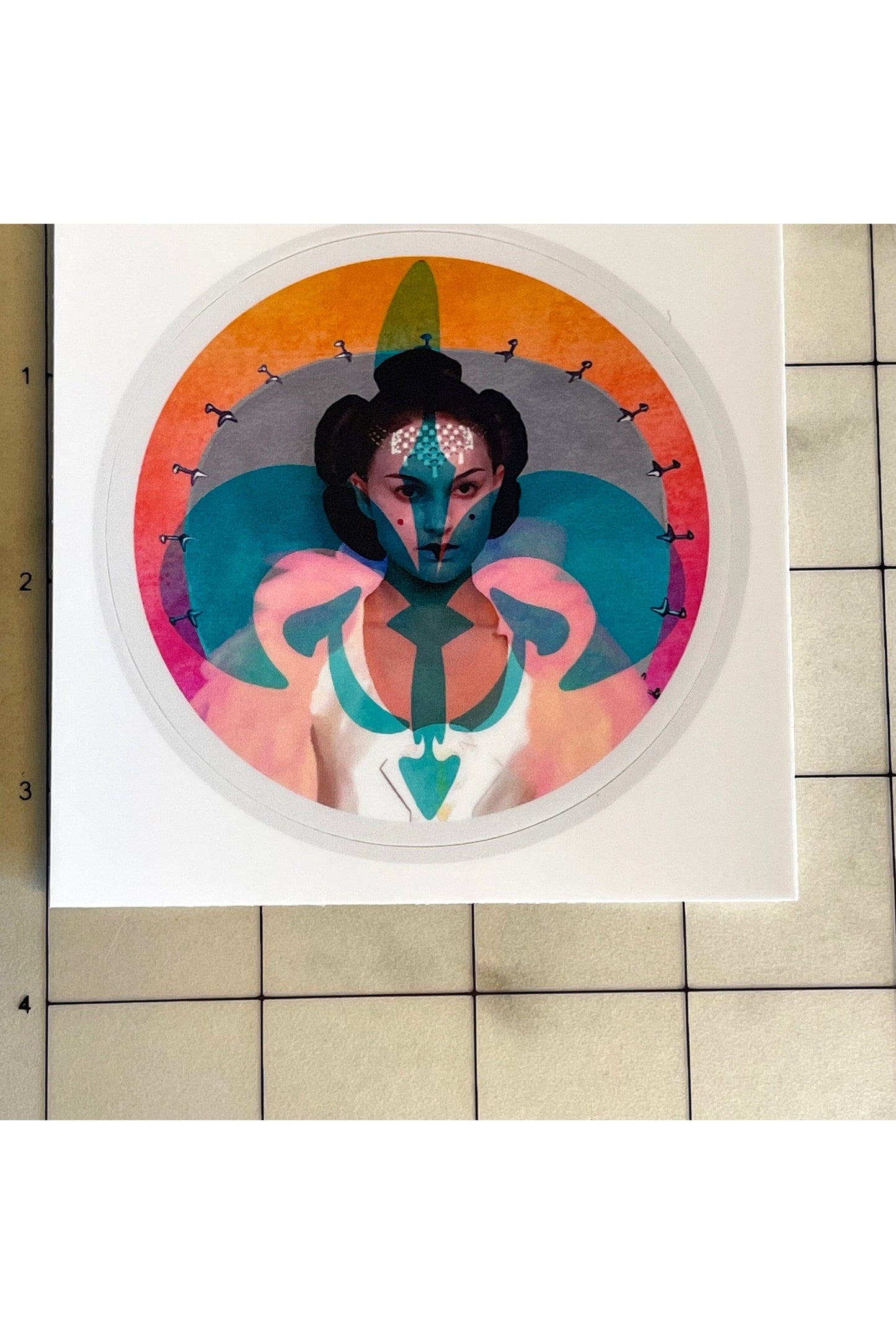 Kiss Cut Circle Sticker Padme Amidala Naberrie Celebration Parade Outfit.