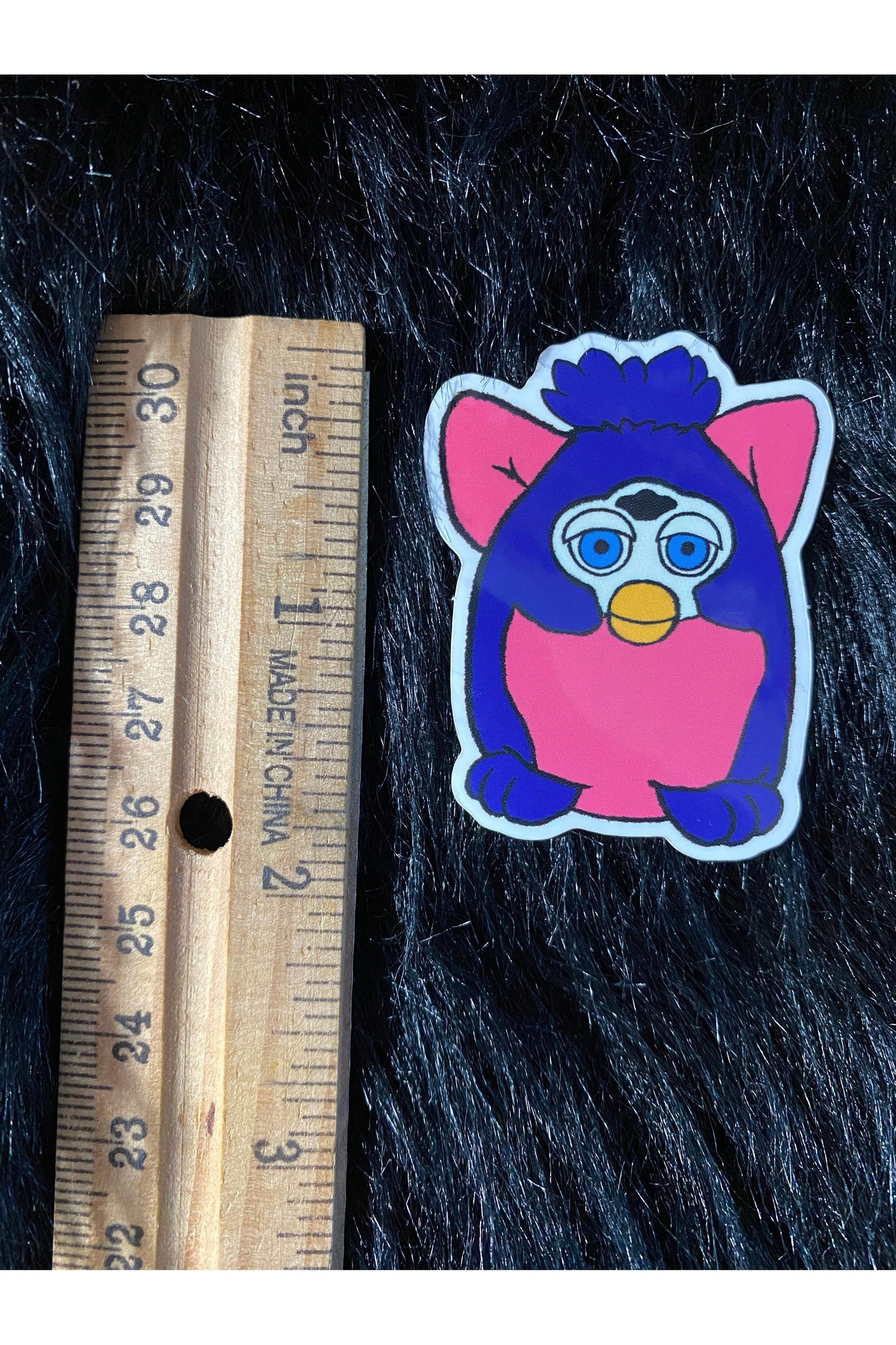 vinyl Mini Sticker Neon Purple and pink toned Furby